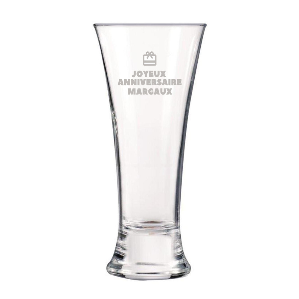 verre à bière personnalisé gravé avec texte ou logo pour cadeau de retraite