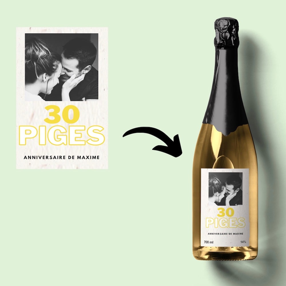 champagne personnalisé anniversaire coffret cadeau