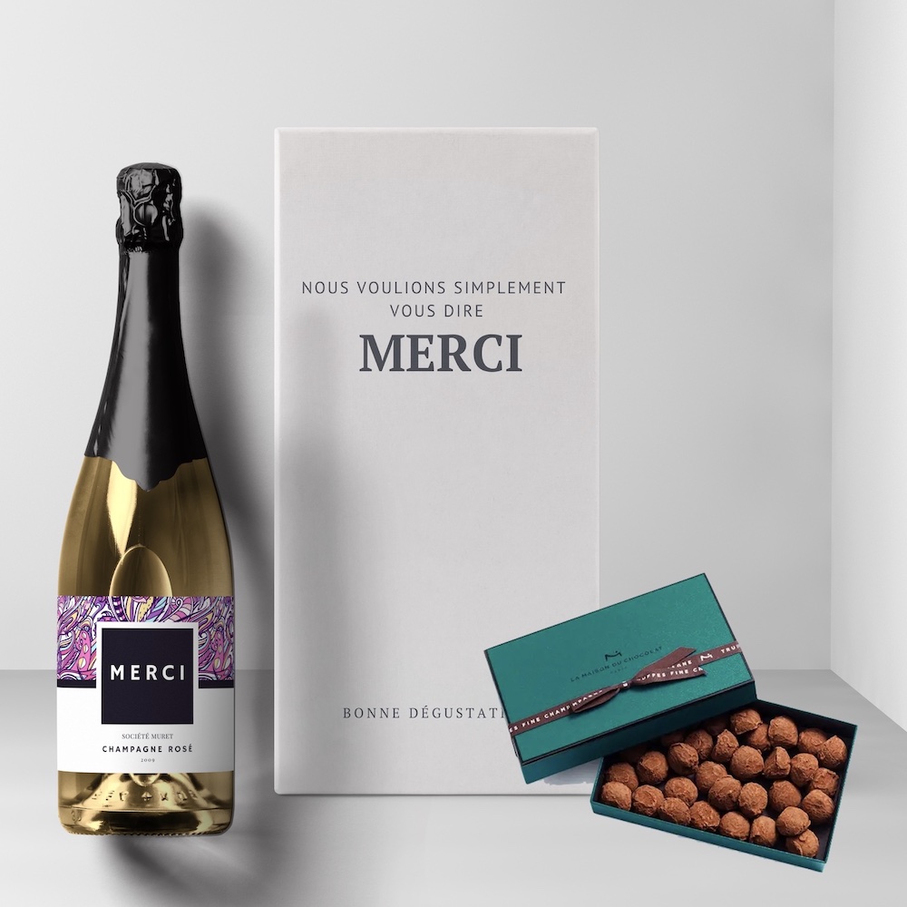 coffret champagne chocolat truffes belges